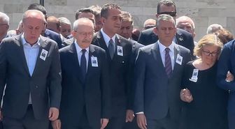 Cenazeye damga vuran görüntü: Kılıçdaroğlu, İnce, Başarır ve Özel aynı karede