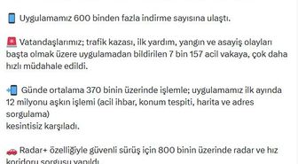 HAYAT 112 uygulaması ilk ayda 600 bin indirmeyi aştı