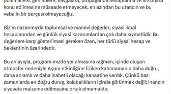 Kılıçdaroğlu'ndan Aşura Etkinliği Açıklaması: İnancın Siyasete Malzeme Edilmesine Ortak Olmayacağız