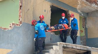 Kütahya'da deprem senaryolu tatbikat yapıldı