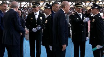 Polis Akademisi'nde mezuniyet töreninde Cumhurbaşkanı Erdoğan ile Bakan Çiftçi’nin 'Çorum' diyaloğu güldürdü