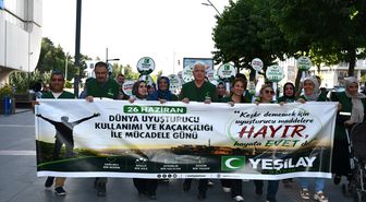 Batman'da Yeşilay tarafından bağımlılığa karşı farkındalık yürüyüşü düzenlendi