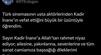 Erdoğan'dan Kadir İnanır İçin Taziye Mesajı