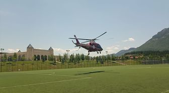Seydişehir'de hava ambulansı felç geçiren hasta için havalandı