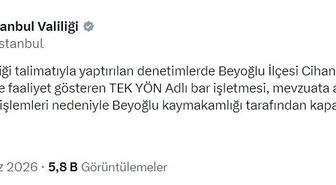 Beyoğlu'nda bir bar işletmesi kapatıldı