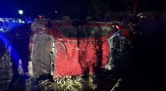 Bolu'da takla atan otomobildeki 2 kişi yaralandı