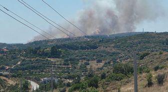Çeşme'de çöplükte çıkan yangın, makilik alana sıçradı