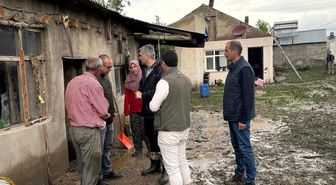 Diyadin'de yağışın ardından tüm kurumlar sahada