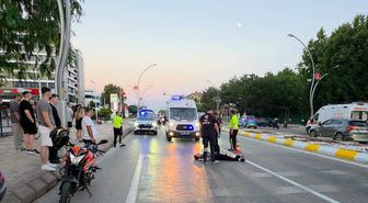 Motosikletlerin çarpıştığı kaza kamerada