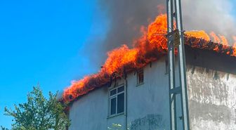 Samsun'da ot yakarken alevlerin sıçradığı evde hasar oluştu