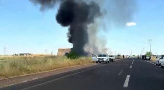 Şanlıurfa'da balya yüklü tırda korkutan yangın