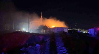 Besni'de rüzgarın büyüttüğü iş yeri yangınında 3 iş yeri hasar gördü, 1 yaralı
