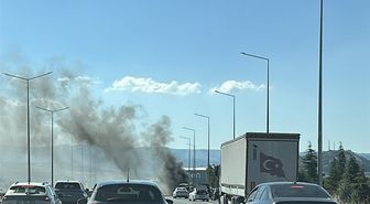Bilecik'te seyir halindeki tır yandı