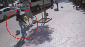 Taksinin çarptığı avukat ağır yaralandı; kaza kamerada