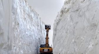 Yüksekova'da yaz mevsiminde 6 metrelik kar tünellerinde çalışma