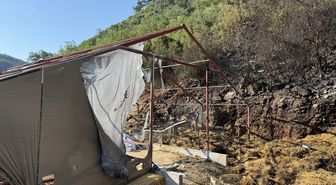 Bursa'da ağılda çıkıp ormana sıçrayan yangına müdahale ediliyor