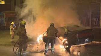 Bursa'da seyir halindeki otomobil yandı