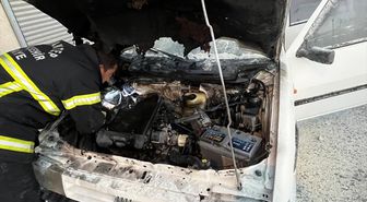 İslahiye'de park halindeki otomobil yandı