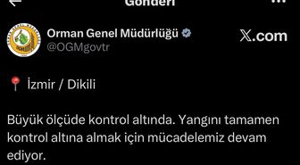 İzmir'de maki yangını