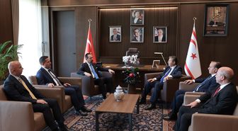 KKTC Cumhurbaşkanı Erhürman, AK Parti Genel Başkan Yardımcısı Zorlu'yu kabul etti
