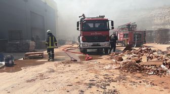 Kütahya'da çömlek üretim fabrikasında yangın