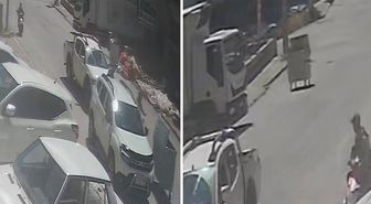 Başına buyruk çöp konteyneri kontrolden çıktı, caddeyi birbirine kattı