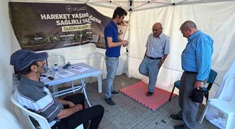 Kütahya'da 'Hareket yaşını öğren, sağlıklı yaşa' kampanyası için oluşturulan ölçüm noktası ilgi görüyor