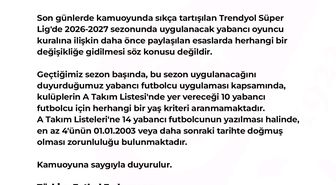 TFF, yeni sezonda yabancı kuralında değişiklik yapılmayacağını açıkladı