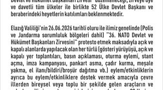 Elazığ'da 14 günlük eylem yasağı