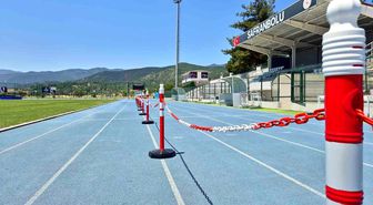 Safranbolu Atletizm Pisti'nde yeni kulvar düzenlemesi