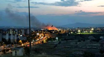 Ankara'da otluk arazide yangın
