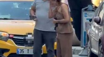İzmir'de taksici ile vatandaş arasındaki 'güzergah' kavgası kamerada