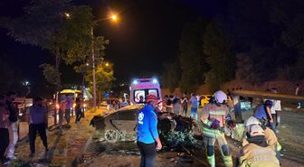 Bingöl'de refüje çarpan otomobildeki 2 kişi yaralandı