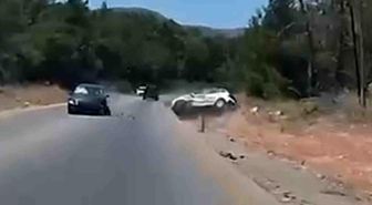 Bodrum'da 2 kişinin yaralandığı kaza anı kamerada