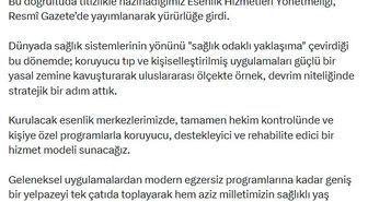 Bakan Memişoğlu'ndan 'esenlik merkezleri' açıklaması