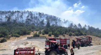 Kepsut'ta yangınla mücadele sürüyor