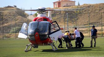 Malatya'da asidoz tanısı konulan hasta ambulans helikopterle sevk edildi