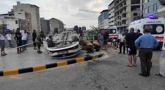 Takla atarak hurdaya dönen Fiat 2 kişiye mezar oldu