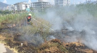 Mersin'de sazlık alanda çıkan yangın söndürüldü