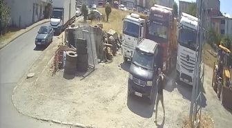 Avcılar'da park halindeki kamyonlardan hırsızlık kamerada