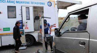 Oltu'da gezici araç muayene aracı araç sahiplerine büyük kolaylık sağlıyor