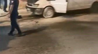 Elazığ'da seyir halindeki minibüste yangın
