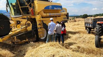 Hisarcık'ta biçerdöver kontrolleri sürüyor