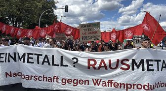 Berlin'de İsrail'e mühimmat üreten Rheinmetall'i protesto eyleminde çok sayıda kişi gözaltına alındı