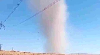 Elazığ'da korkutan hortum kamerada