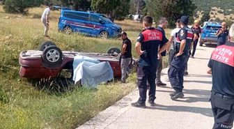 Burdur'da otomobil şarampole devrildi: 1 ölü, 1 yaralı