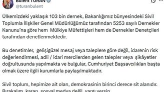 İçişleri Bakan Yardımcısı Turan: Dernekler denetlenmektedir