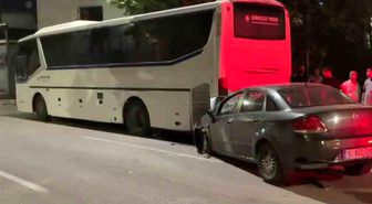 Alkollü sürücü önce duvara sonra otobüse çarptı: 2 ağır yaralı