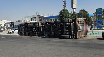 Nusaybin'de tır devrildi