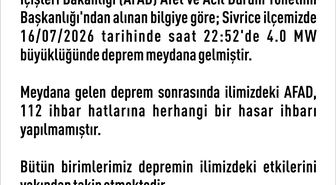 Elazığ'da 4.0 büyüklüğünde deprem